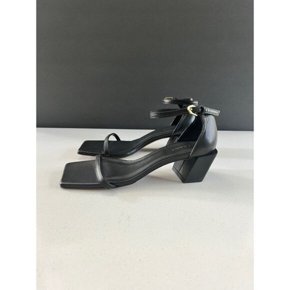 NWOB FRAME Black Le Summit Square Toe Strappy Leather Sandals size 36 - Picture 2 of 9
